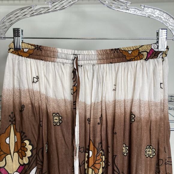 Uniti Casuals Boho Floral Ombre Maxi Skirt One Size Flowy Hippie Festival Indie - Picture 7 of 9
